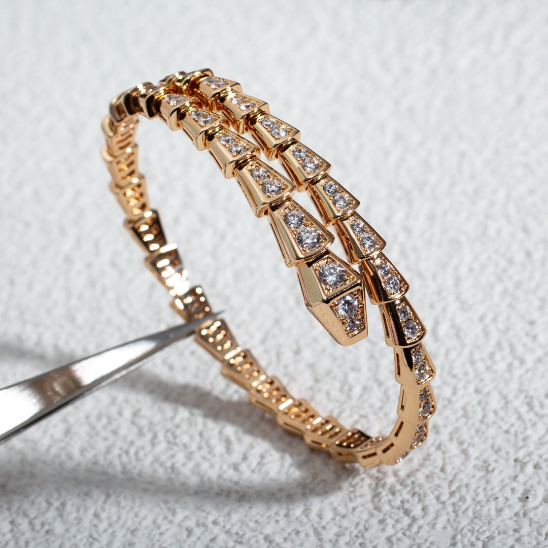 [Vellora Opalyn]SERPENTI BRACELET 6.8MM PINK GOLD DIAMOND