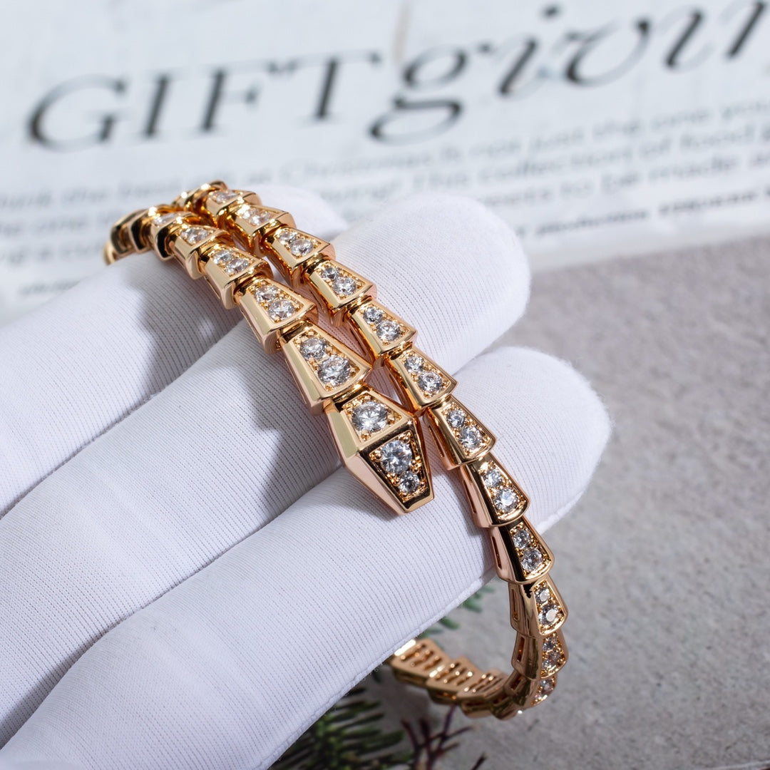 [Vellora Opalyn]SERPENTI BRACELET 6.8MM PINK GOLD DIAMOND