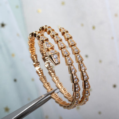 [Vellora Opalyn]SERPENTI BRACELET PINK GOLD DIAMOND DOUBLE ROW