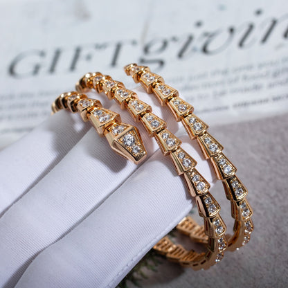 [Vellora Opalyn]SERPENTI BRACELET PINK GOLD DIAMOND DOUBLE ROW