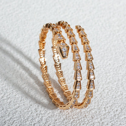 [Vellora Opalyn]SERPENTI BRACELET PINK GOLD DIAMOND DOUBLE ROW