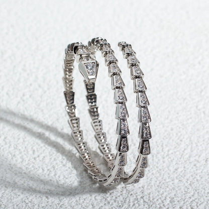 [Vellora Opalyn] SERPENTI BRACELET SILVER DIAMOND DOUBLE ROW