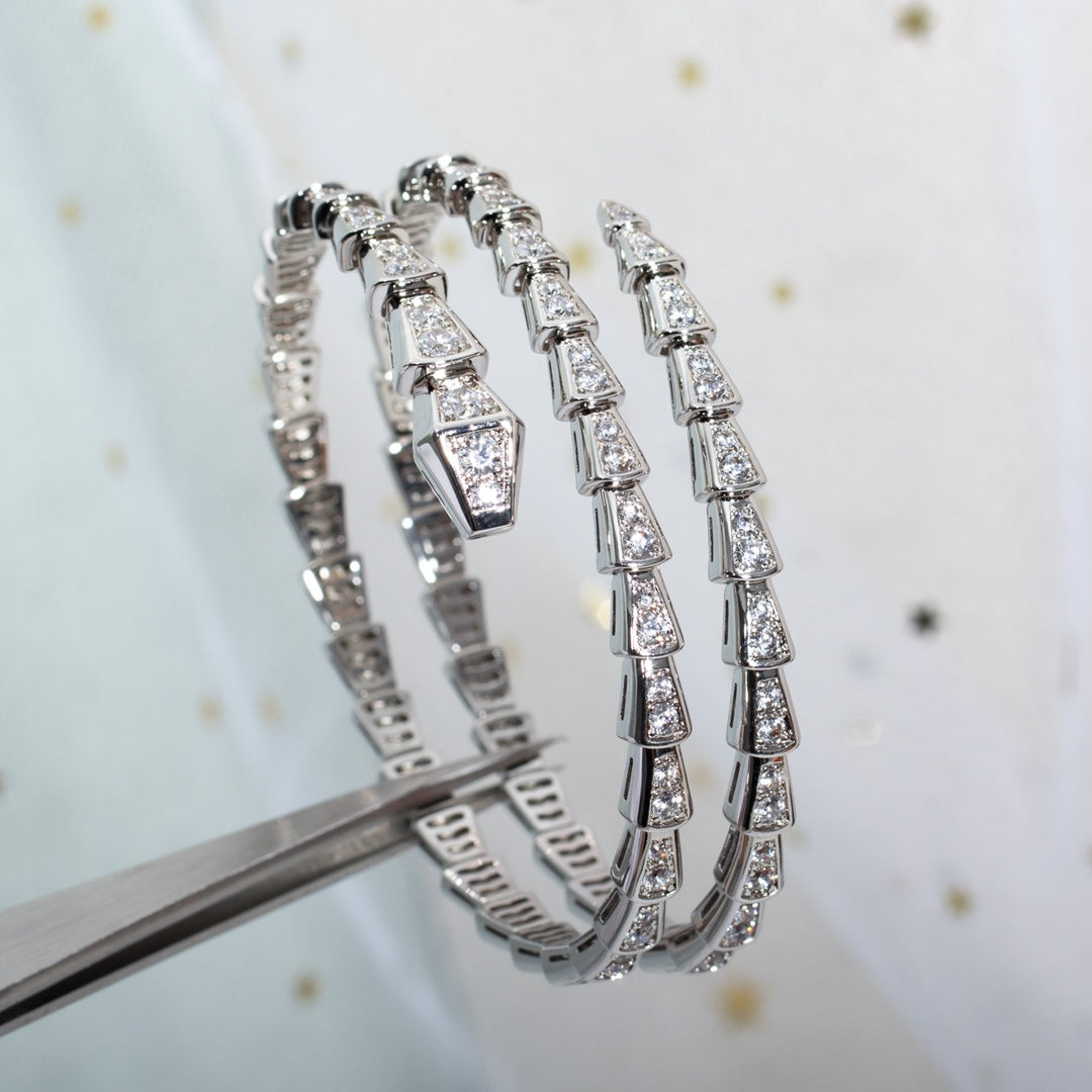 [Vellora Opalyn] SERPENTI BRACELET SILVER DIAMOND DOUBLE ROW
