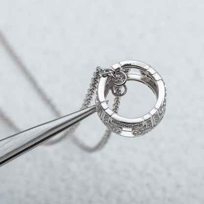 [Vellora Opalyn]PARENTESI NECKLACE SILVER DIAMOND