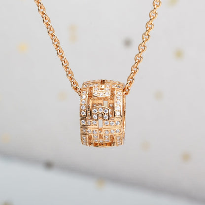 [Vellora Opalyn]PARENTESI NECKLACE PINK GOLD DIAMOND