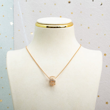 [Vellora Opalyn]PARENTESI NECKLACE PINK GOLD DIAMOND