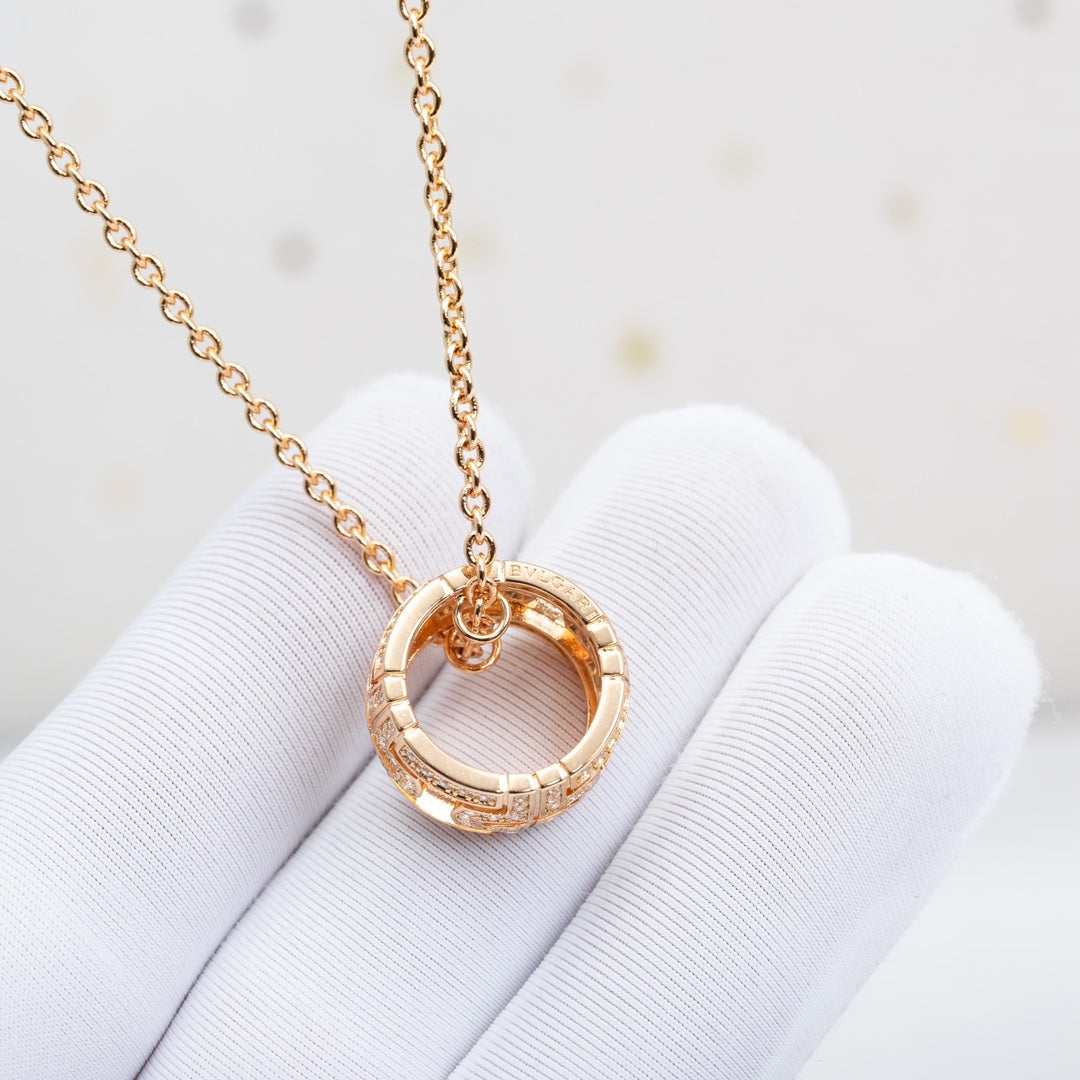 [Vellora Opalyn]PARENTESI NECKLACE PINK GOLD DIAMOND