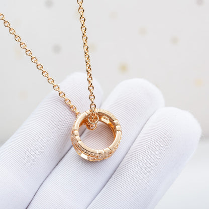[Vellora Opalyn]PARENTESI NECKLACE PINK GOLD DIAMOND