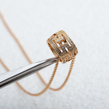 [Vellora Opalyn]PARENTESI NECKLACE PINK GOLD DIAMOND