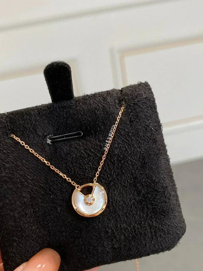 [Vellora Opalyn]AMULETTE ROSE GOLD MOP NECKLACE