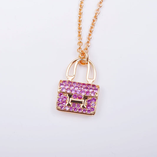 [Vellora Opalyn]CONSTANCE PEDANT PURPLE DIAMOND NECKLACE