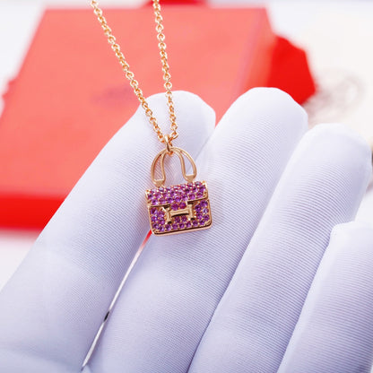 [Vellora Opalyn]CONSTANCE PEDANT PURPLE DIAMOND NECKLACE