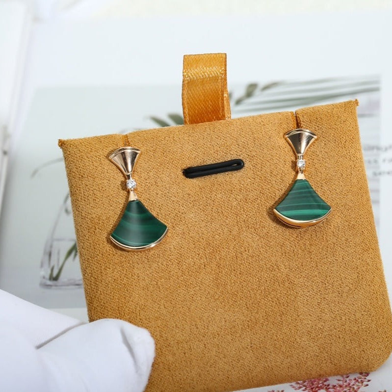 [Vellora Opalyn]DREAM MALACHITE PINK GOLD EARRINGS