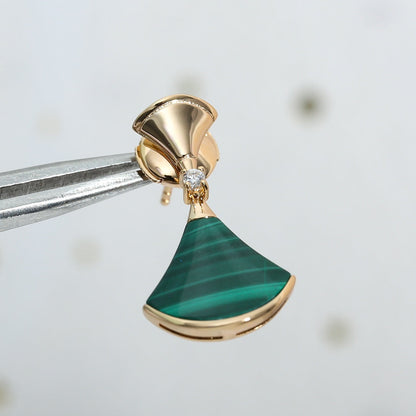 [Vellora Opalyn]DREAM MALACHITE PINK GOLD EARRINGS
