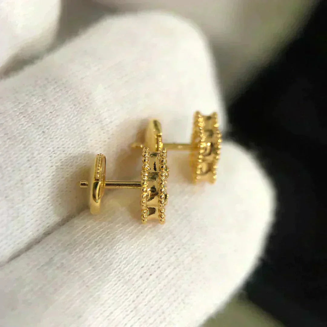 [Vellora Opalyn]CLOVER MINI 9.5MM MALACHITE  EARRINGS
