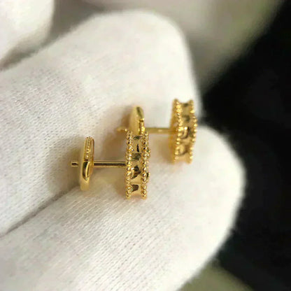 [Vellora Opalyn]CLOVER MINI 9.5MM MALACHITE  EARRINGS