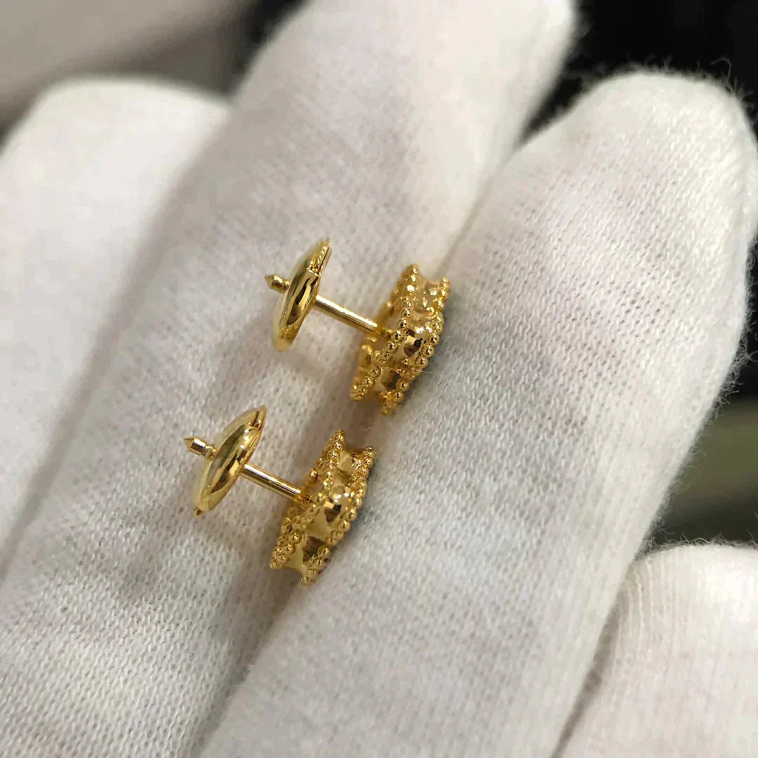 [Vellora Opalyn]CLOVER MINI 9.5MM MALACHITE  EARRINGS