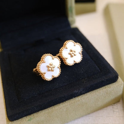 [Vellora Opalyn]LUCKY PINK GOLD WHITE MOP EARRINGS