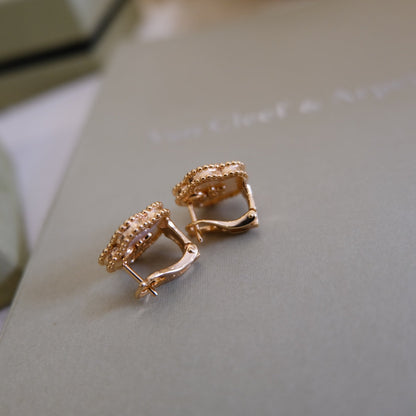 [Vellora Opalyn]LUCKY PINK GOLD WHITE MOP EARRINGS