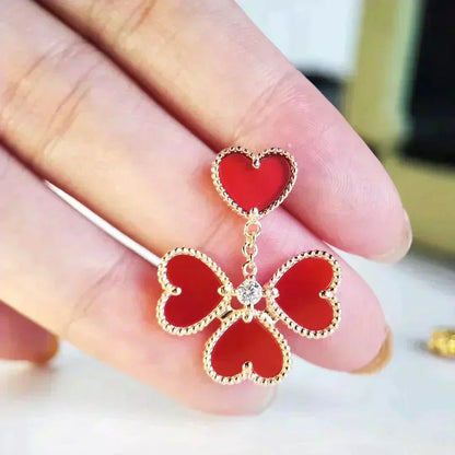 [Vellora Opalyn]SWEET CLOVER CARNELIAN EARRINGS