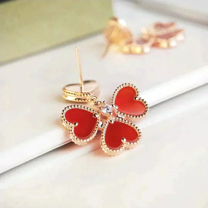 [Vellora Opalyn]SWEET CLOVER CARNELIAN EARRINGS