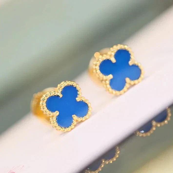 [Vellora Opalyn]CLOVER MINI 9.5MM TURQUOISE EARRINGS