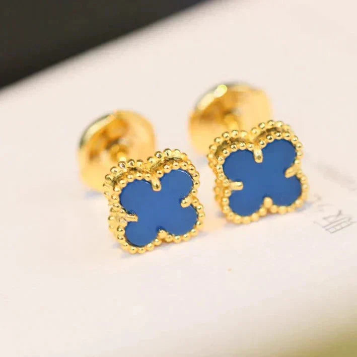 [Vellora Opalyn]CLOVER MINI 9.5MM TURQUOISE EARRINGS