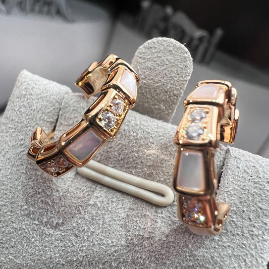 [Vellora Opalyn] SERPENTI MOP PINK GOLD EARRINGS