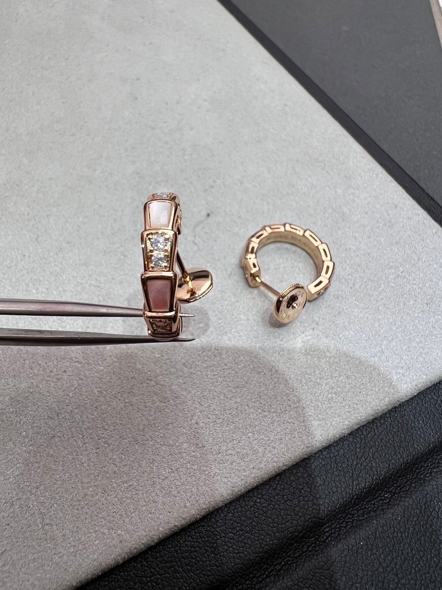[Vellora Opalyn] SERPENTI MOP PINK GOLD EARRINGS
