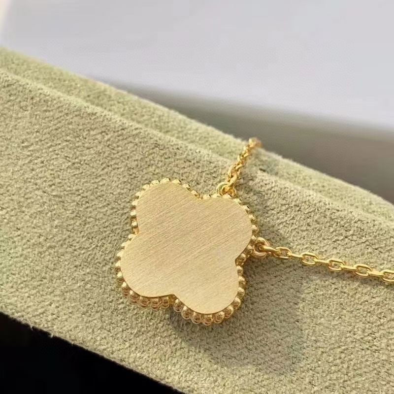 [Vellora Opalyn]CLOVER 15MM DIAMOND TURQUOISE NECKLACE