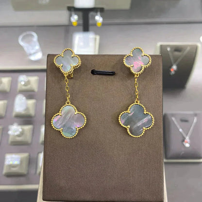 [Vellora Opalyn]CLOVER 2 MOTIFS  EARRINGS (MULTIPLE CHOICESC
