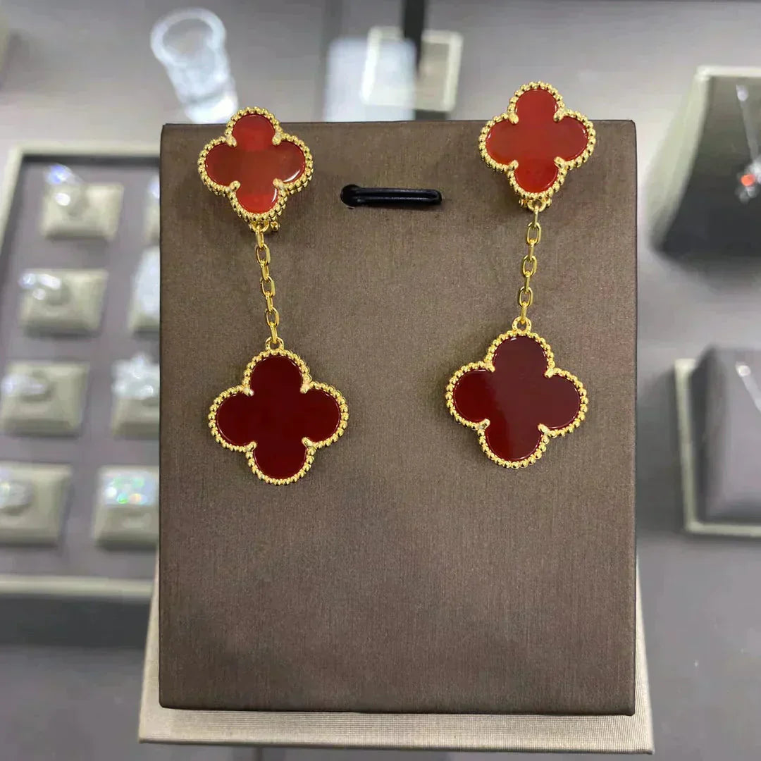 [Vellora Opalyn]CLOVER 2 MOTIFS  EARRINGS (MULTIPLE CHOICESC