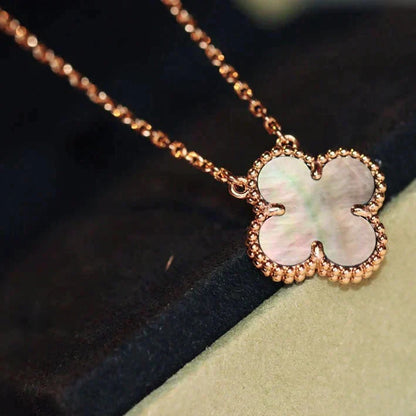 [Vellora Opalyn]CLOVER 15MM  GRAY MOTHER OF PEARL NECKLACE