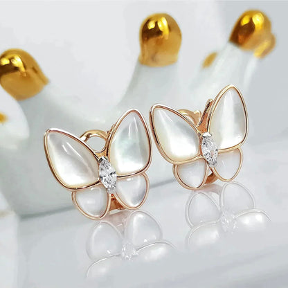 [Vellora Opalyn]BUTTERFLY MOP DIAMOND EARRINGS