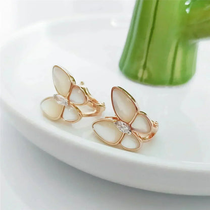 [Vellora Opalyn]BUTTERFLY MOP DIAMOND EARRINGS