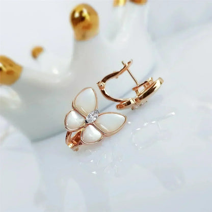 [Vellora Opalyn]BUTTERFLY MOP DIAMOND EARRINGS
