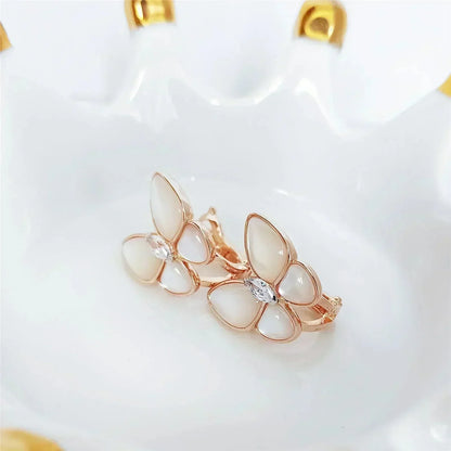 [Vellora Opalyn]BUTTERFLY MOP DIAMOND EARRINGS