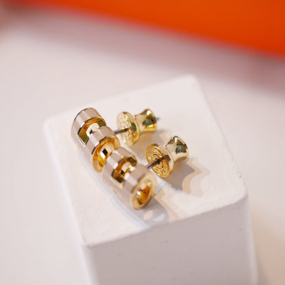[Vellora Opalyn]MINI POP H GOLD EARRINGS GREY