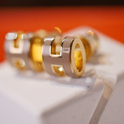 [Vellora Opalyn]MINI POP H GOLD EARRINGS GREY