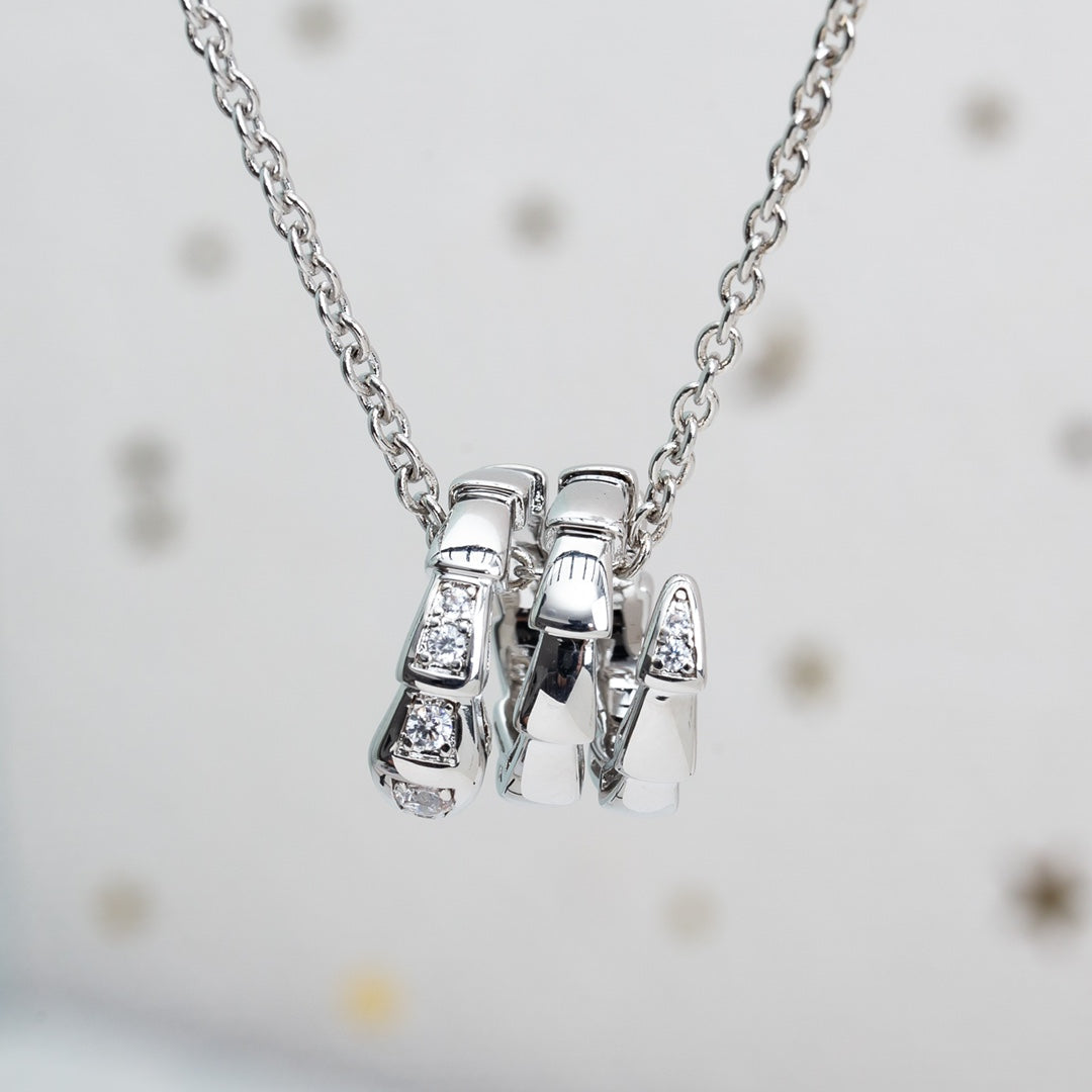 [Vellora Opalyn]SERPENTI SILVER NECKLACE DIAMOND