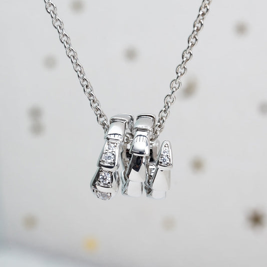 [Vellora Opalyn]SERPENTI SILVER NECKLACE DIAMOND