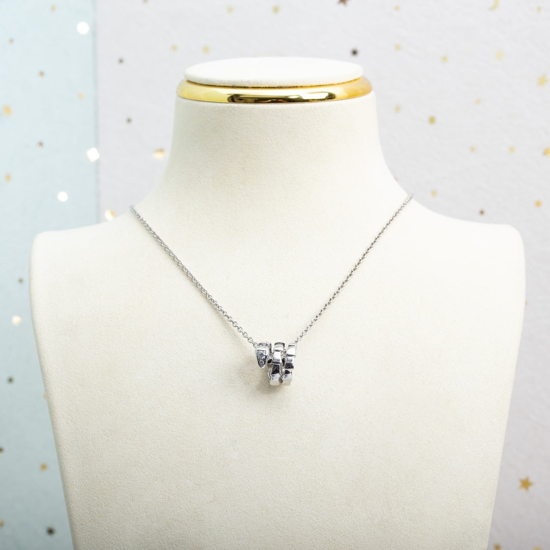 [Vellora Opalyn]SERPENTI SILVER NECKLACE DIAMOND
