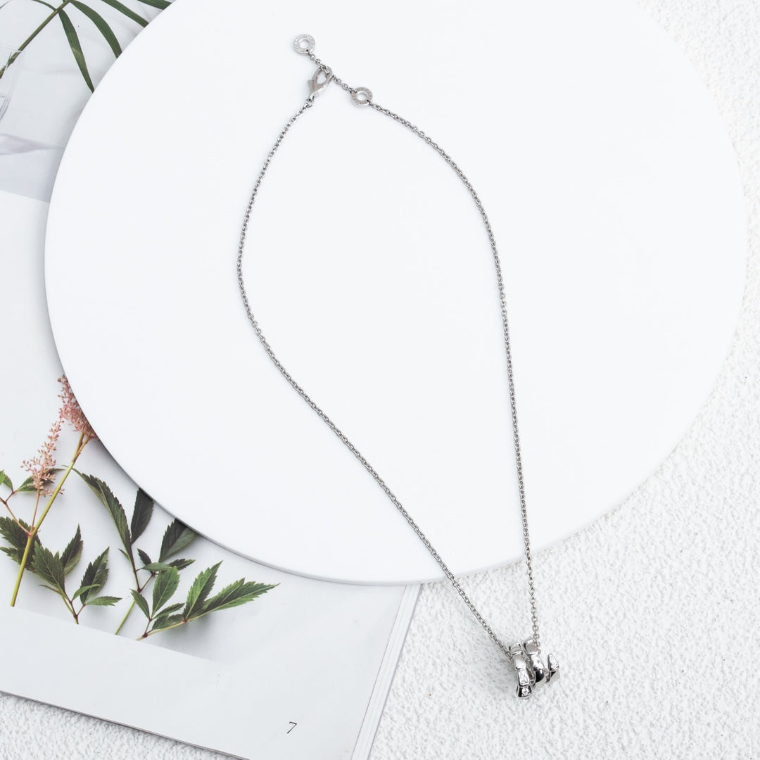 [Vellora Opalyn]SERPENTI SILVER NECKLACE DIAMOND