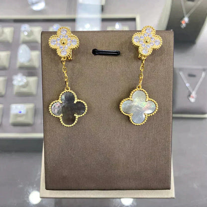 [Vellora Opalyn]CLOVER  2 MOTIFS  DIAMOND  EARRINGS (MULTIPLE CHOICESç´