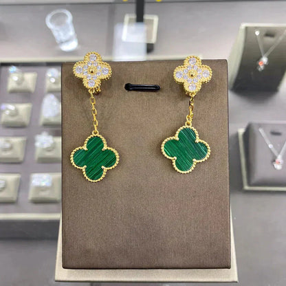 [Vellora Opalyn]CLOVER  2 MOTIFS  DIAMOND  EARRINGS (MULTIPLE CHOICESç´