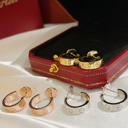 [Vellora Opalyn]LOVE EARRINGS 5.7MM 2 DIAMONDS