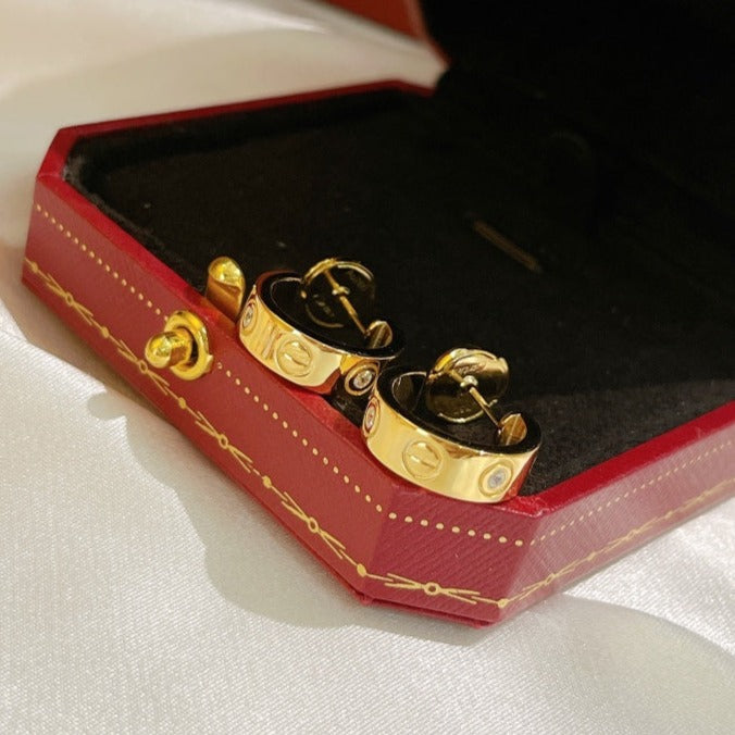 [Vellora Opalyn]LOVE EARRINGS 5.7MM 2 DIAMONDS