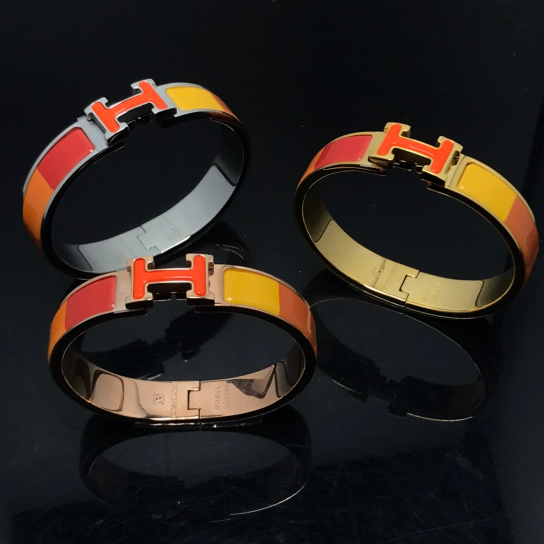 [Vellora Opalyn]H BRACELET ORANGE RAINBOW CERAMIC