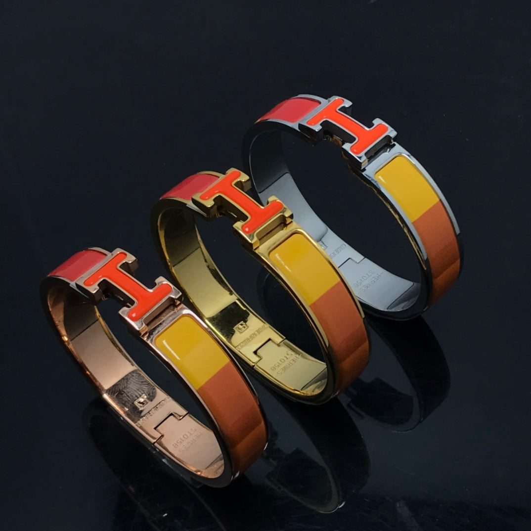 [Vellora Opalyn]H BRACELET ORANGE RAINBOW CERAMIC