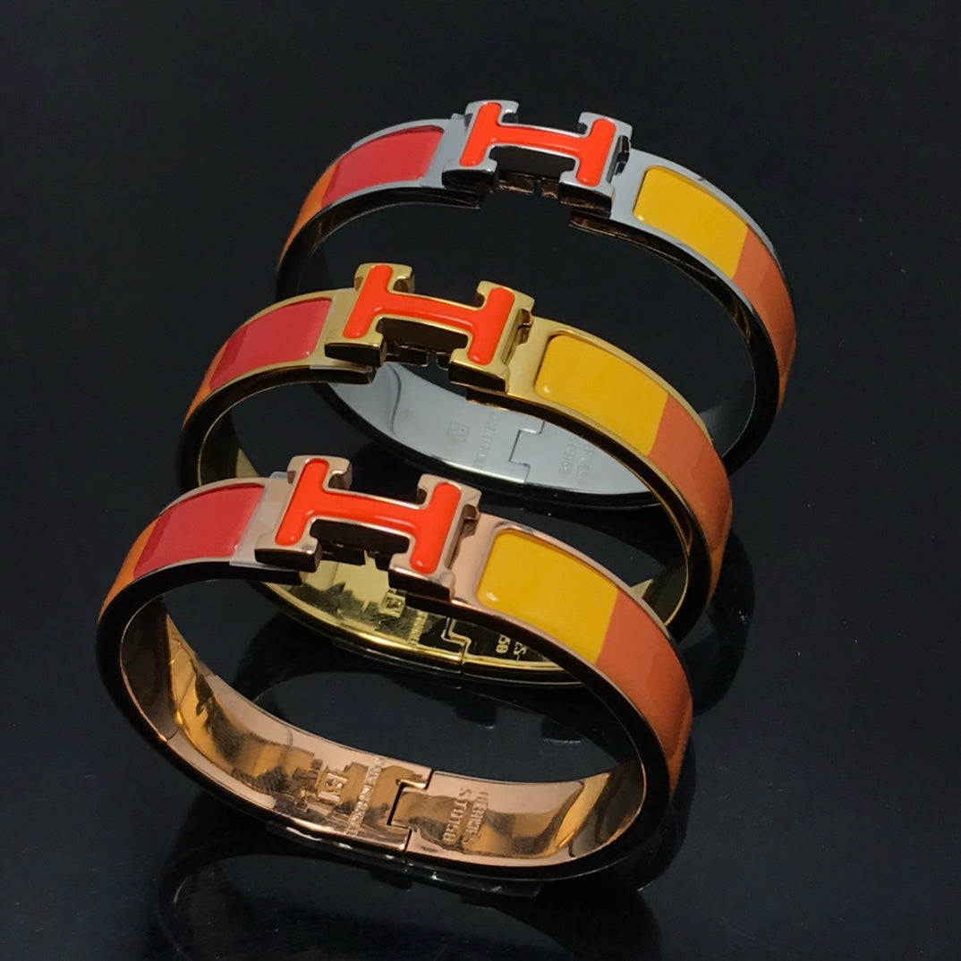 [Vellora Opalyn]H BRACELET ORANGE RAINBOW CERAMIC